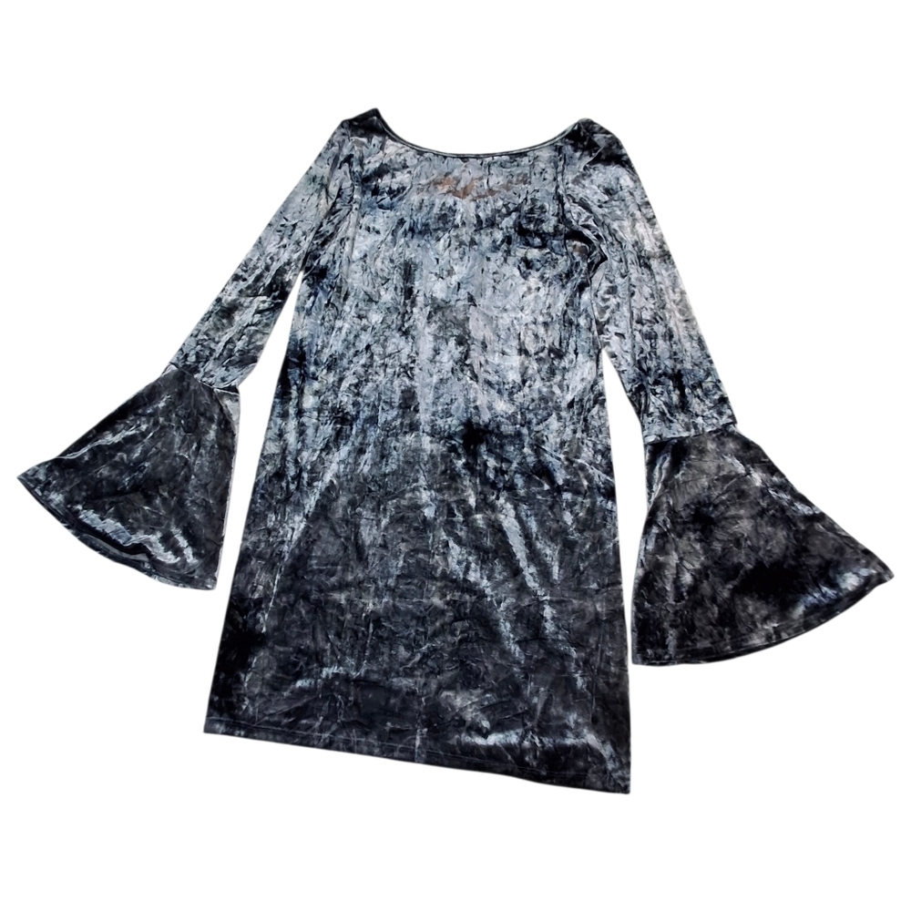 Carole Christian Velvet Bell Sleeve Bow Design Dress Tunic   Women Size Medium